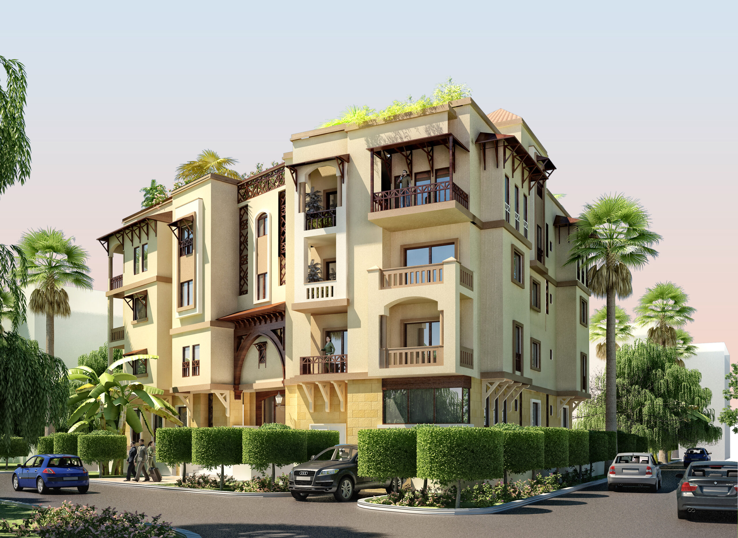 the  villa overlooks dramatic mountainous scenery