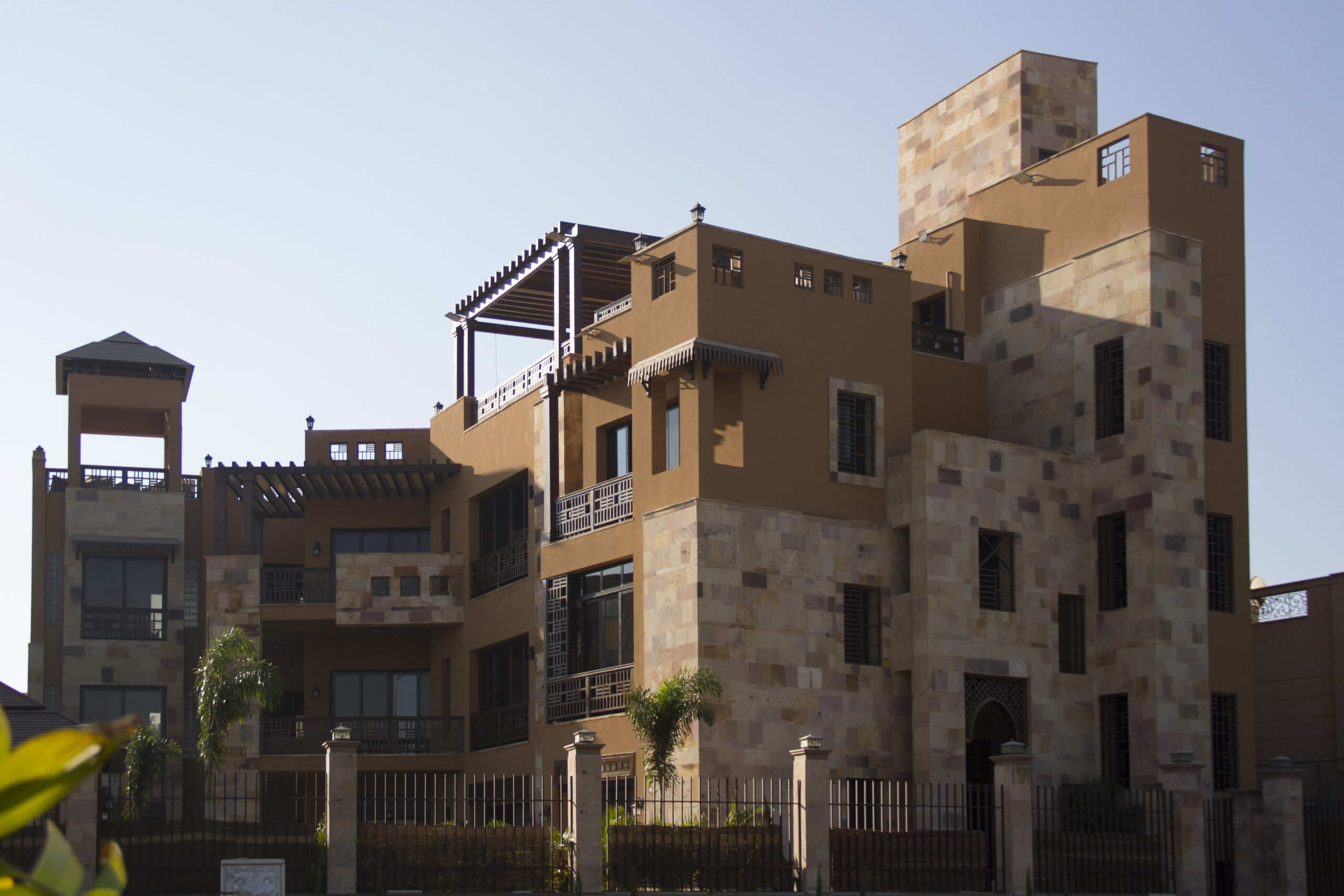 the  villa overlooks dramatic mountainous scenery