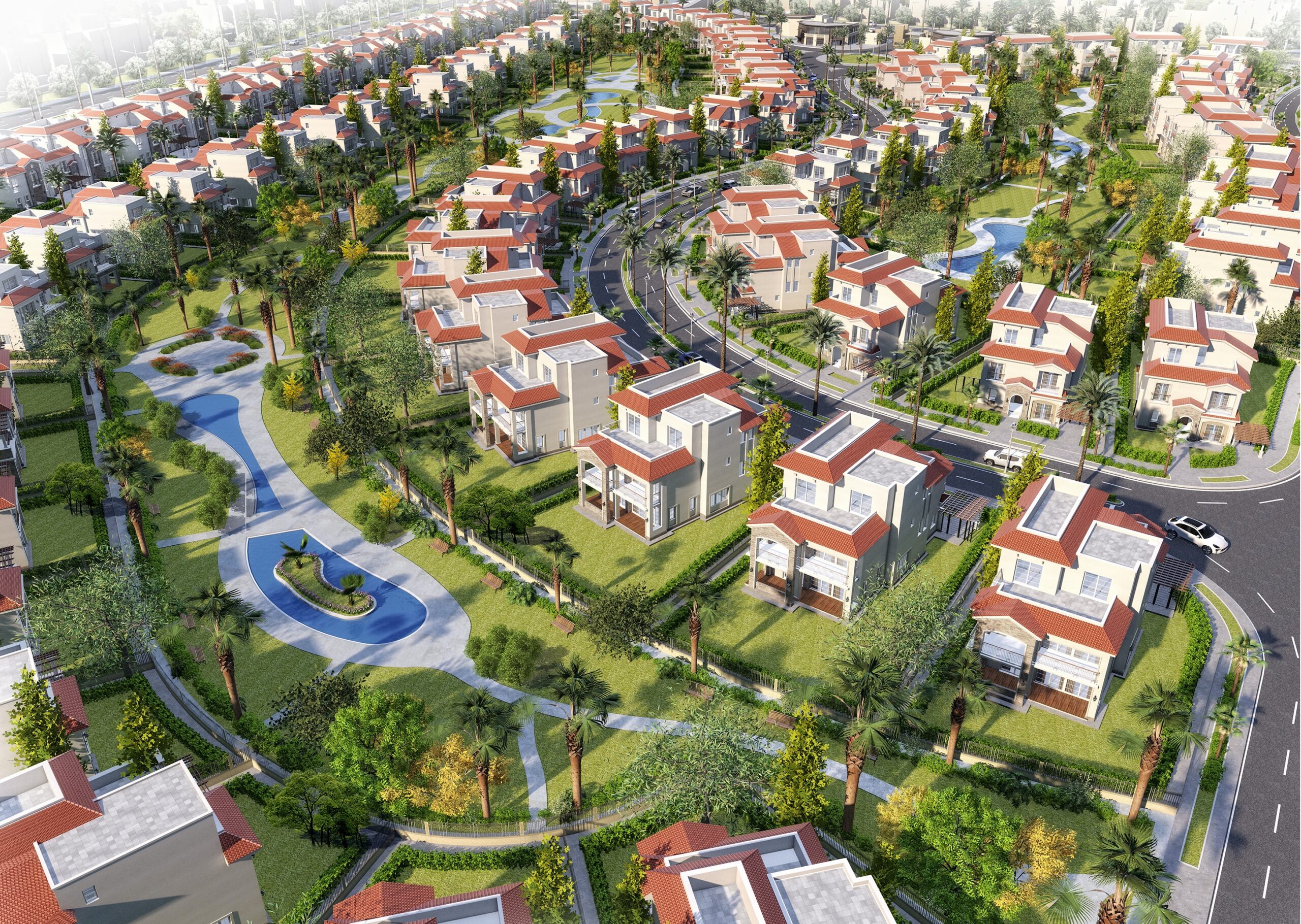 the  villa overlooks dramatic mountainous scenery