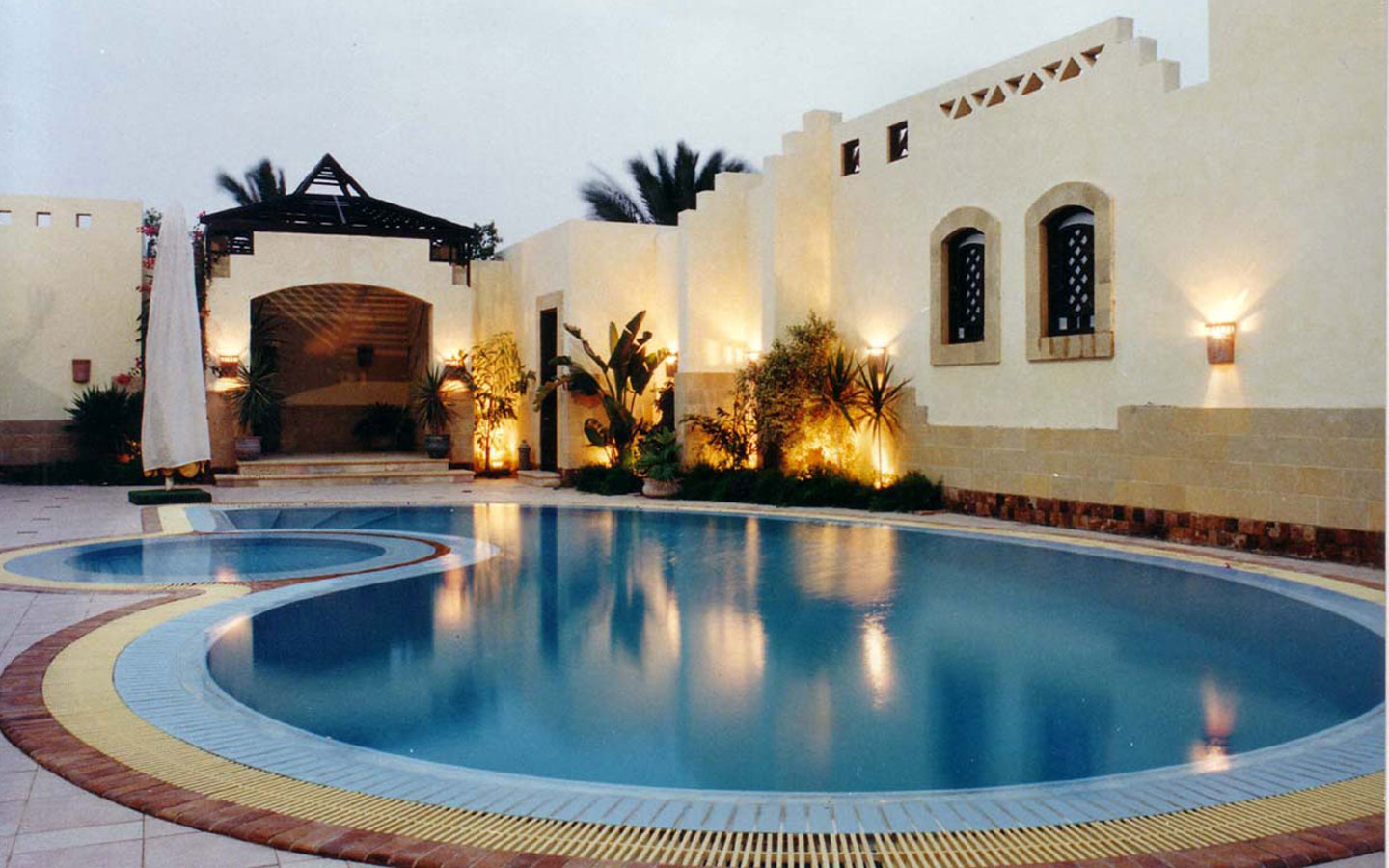 the  villa overlooks dramatic mountainous scenery