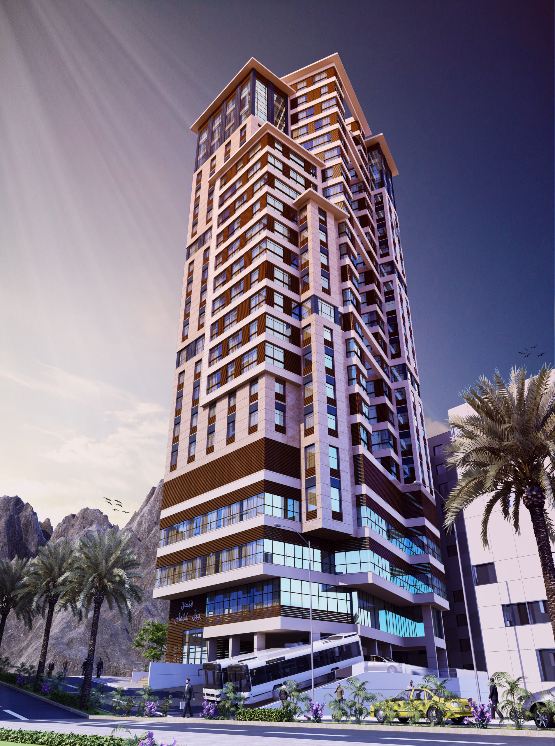 the  villa overlooks dramatic mountainous scenery