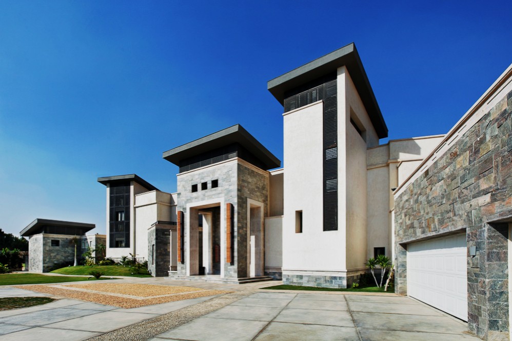 the  villa overlooks dramatic mountainous scenery