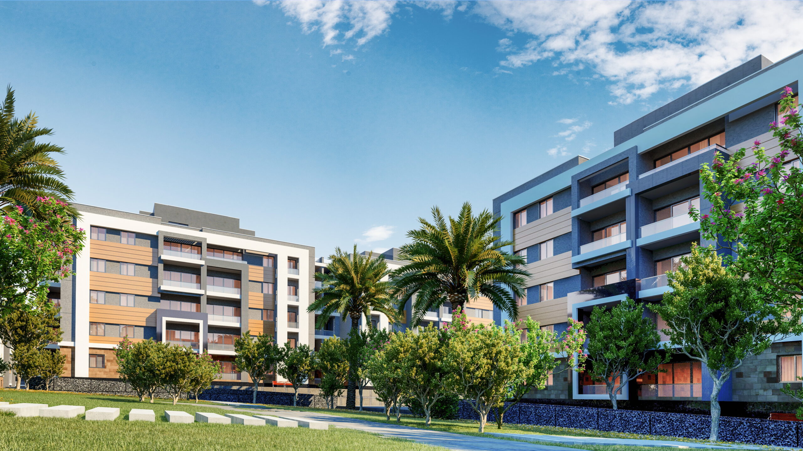 the  villa overlooks dramatic mountainous scenery