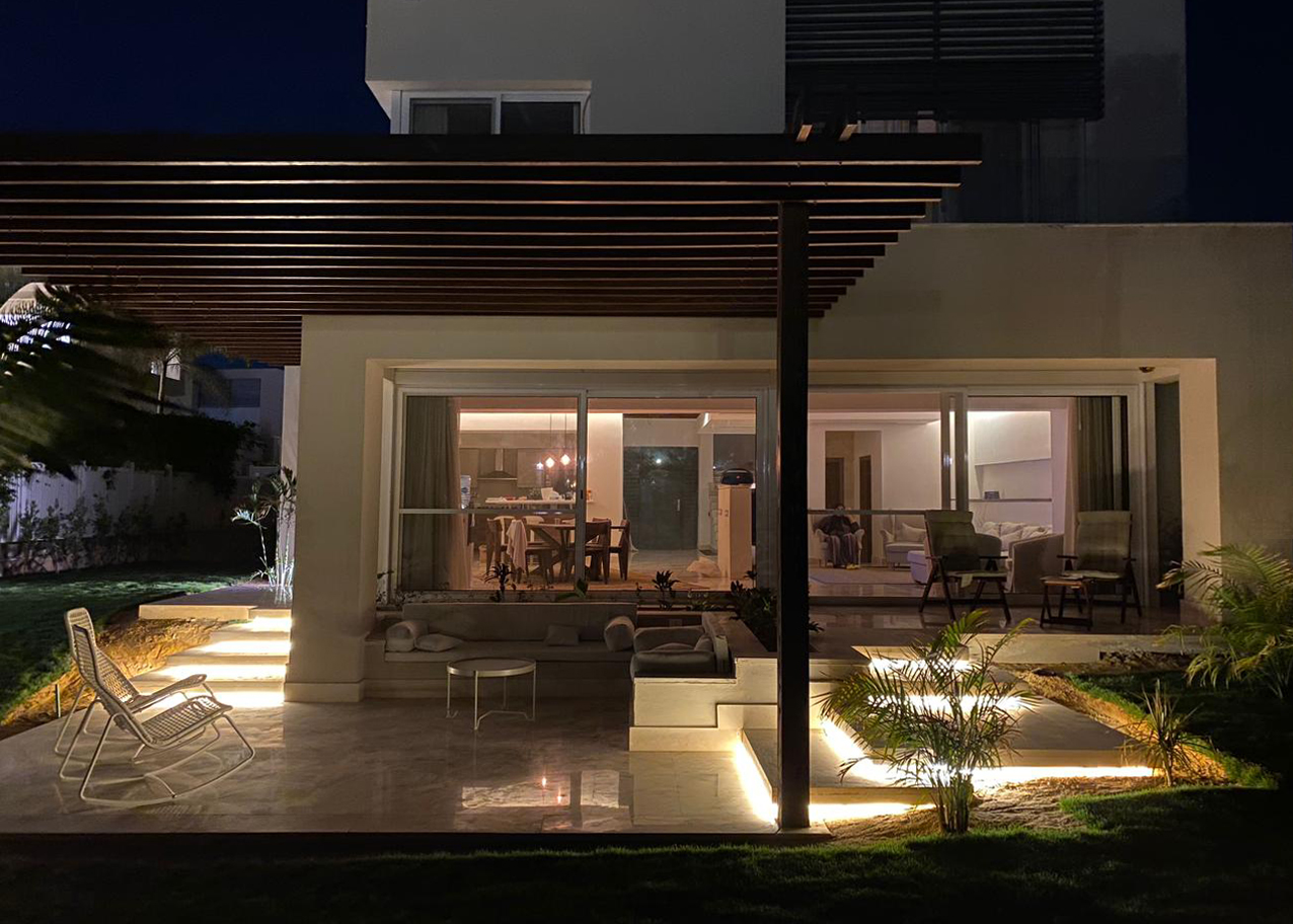 the  villa overlooks dramatic mountainous scenery