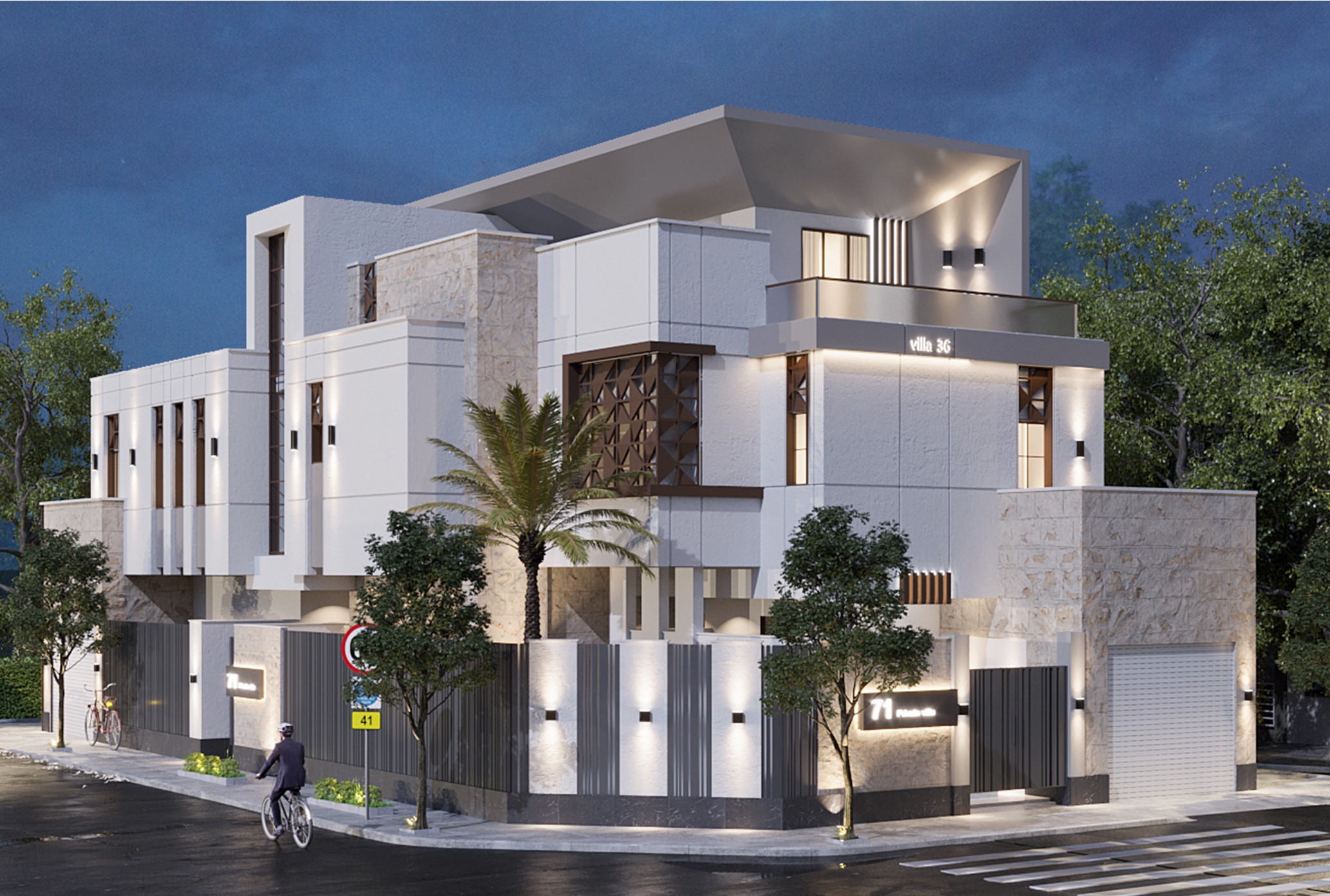 the  villa overlooks dramatic mountainous scenery