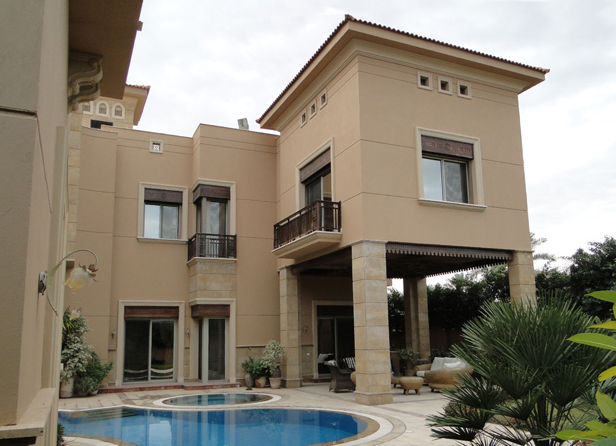 the  villa overlooks dramatic mountainous scenery